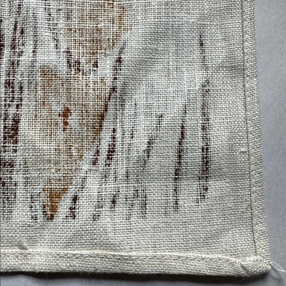 Vintage Vera Neumann crocus, Tulip linen Tea Towels 2-pc. Brown/Gold Florals
